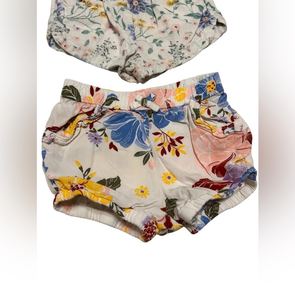 Bundle of girls floral shorts sizes 12-18 months - Picture 2 of 6